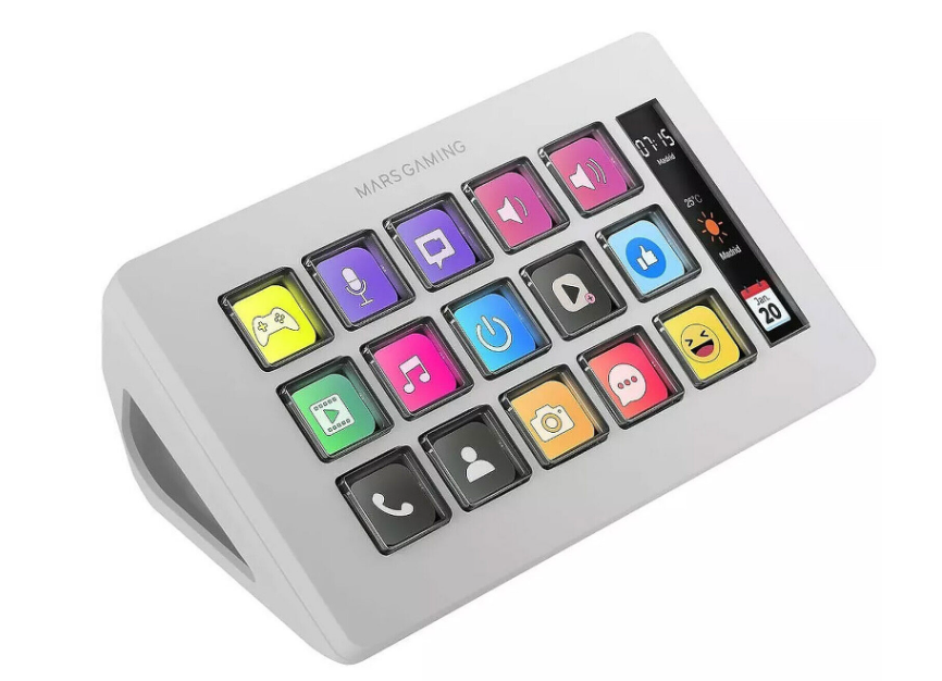 Streamdeck Mars Gaming Slim MSD-One Blanc