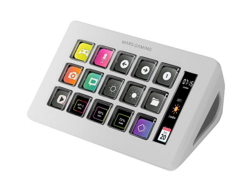 Streamdeck Mars Gaming Slim MSD-One Blanc