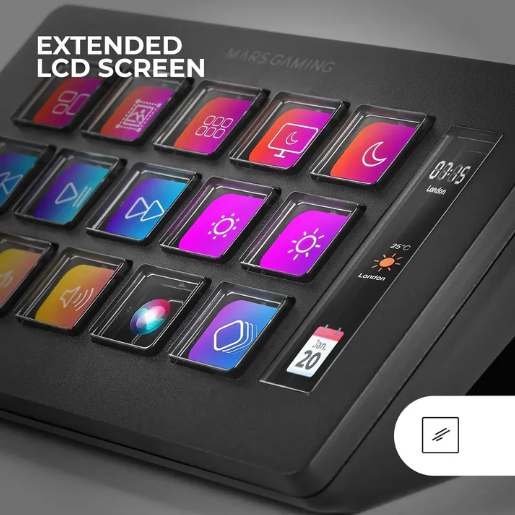 StreamDeck Mars Gaming Slim MSD-One Noir